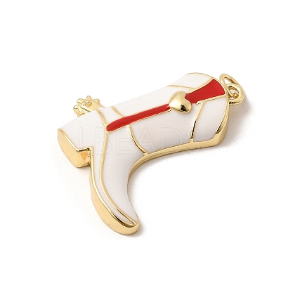 Brass Enamel Pendants KK-H267-113G-1