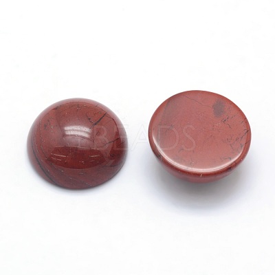 Natural Red Jasper Cabochons G-P393-R44-6MM-1
