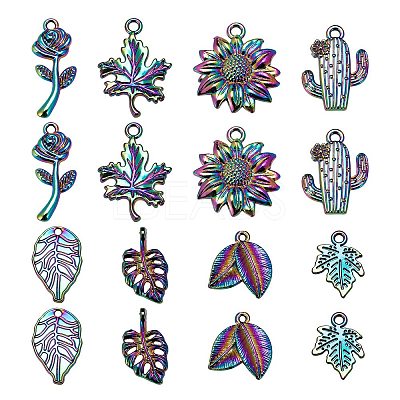 32Pcs 8 Style Alloy Pendants FIND-LS0001-19MC-1
