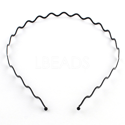 Hair Accessories Iron Wavy Hair Band Findings X-OHAR-Q043-08-1
