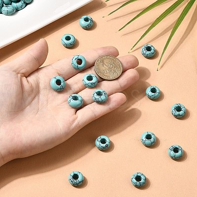 Synthetic Turquoise European Large Hole Beads G-Q442-15-1