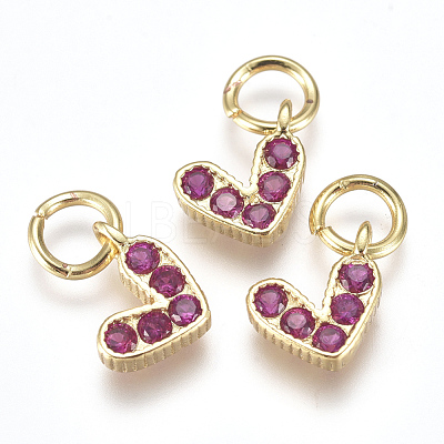Brass Micro Pave Cubic Zirconia Charms ZIRC-F111-08G-1