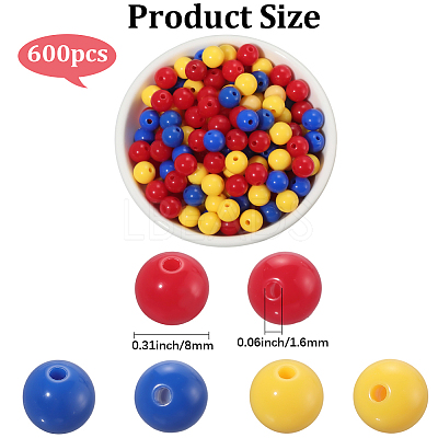 Opaque Acrylic Beads SACR-PA0001-04B-02-1