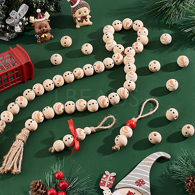 80Pcs 2 Styles Natural Wood European Beads WOOD-PH0002-72B-1