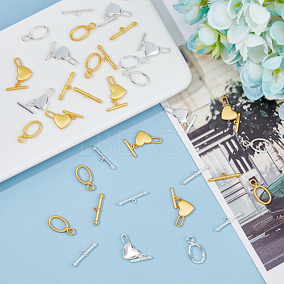 24 Sets 4 Styles Alloy Toggle Clasps FIND-FH0008-12-1