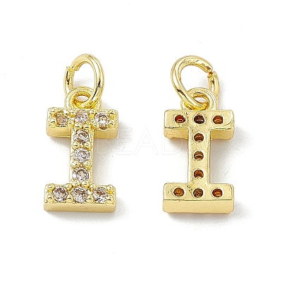 Real 18K Gold Plated Brass Micro Pave Clear Cubic Zirconia Charms KK-E068-VB452-I-1