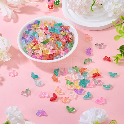 120Pcs 12 Colors Transparent Spray Painted Glass Beads GLAA-TA0003-86-1