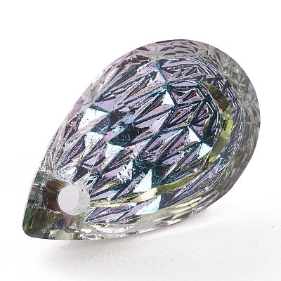 Embossed Glass Rhinestone Pendants GLAA-J101-05A-001VL-1