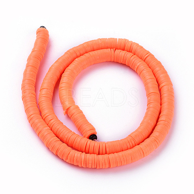Flat Round Handmade Polymer Clay Beads CLAY-R067-6.0mm-12-1