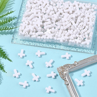 200Pcs Opaque Acrylic Beads SACR-FS0001-39I-1