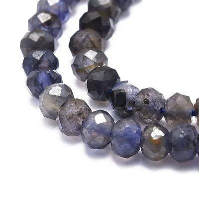 Natural Iolite Beads Strands G-E569-H13-6mm-1