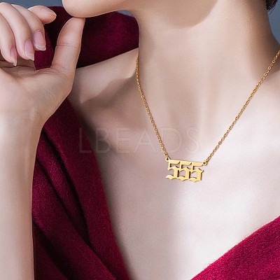 Number Pendant Necklace & Open Cuff Ring JX199A-1
