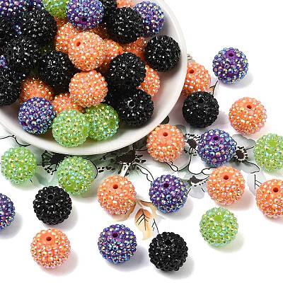 Halloween Theme Resin Rhinestone Beads RESI-L049-01B-1