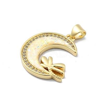 Brass Micro Pave Clear Cubic Zirconia Pendants KK-A221-18G-G-1