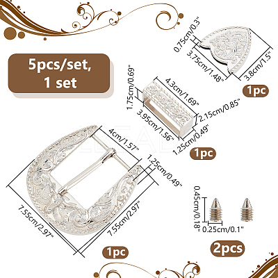 Belt Zinc Alloy Buckle Sets FIND-WR0011-02P-1