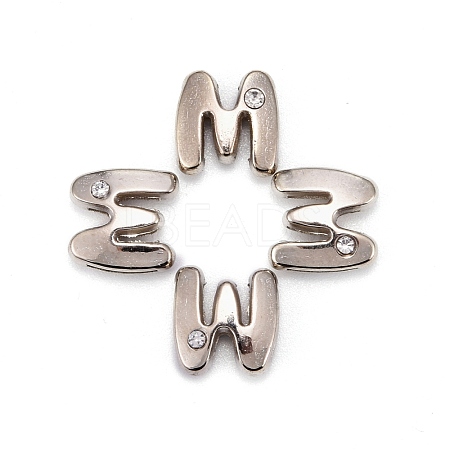 Letter Slider Beads for Watch Band Bracelet Making ALRI-O012-M-NR-1