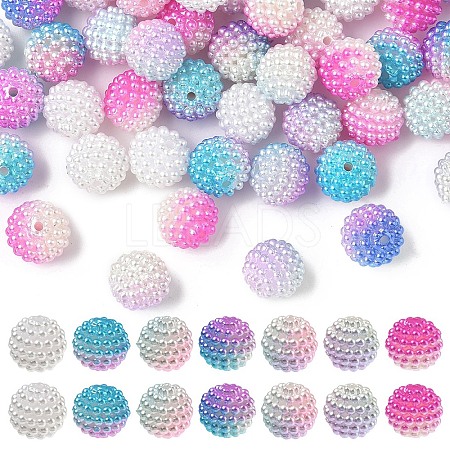 80Pcs 4 Colors Imitation Pearl Acrylic Beads OACR-YW0002-57-1