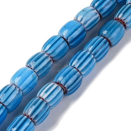 Handmade Lampwork Chevron Beads Strands LAMP-K041-01B-07-1