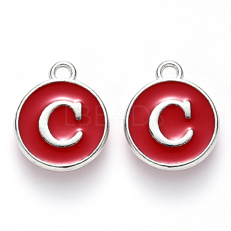 Platinum Plated Alloy Enamel Charms ENAM-S118-03C-P-1