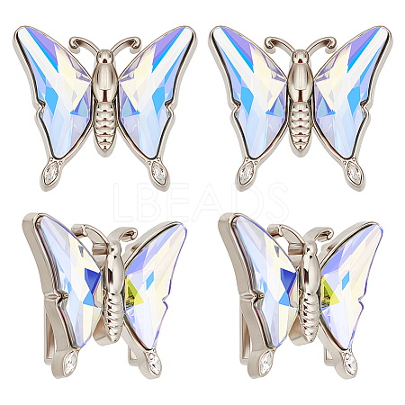 4Pcs Alloy & Glass Buckle BUTT-GA0001-05-1