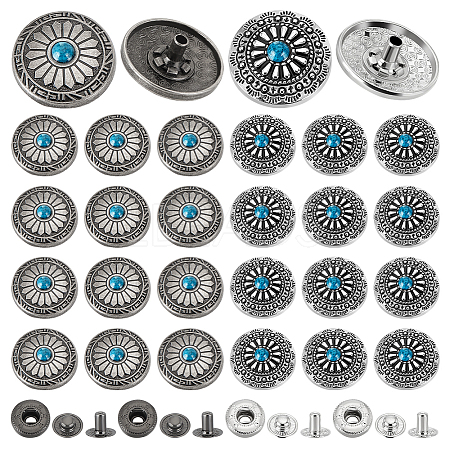 20 Sets 2 Colors Brass Snap Button FIND-GA0003-65-1