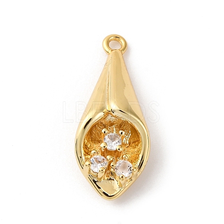 Brass Pave Clear Cubic Zirconia Pendants LS-KK-V016-07G-1