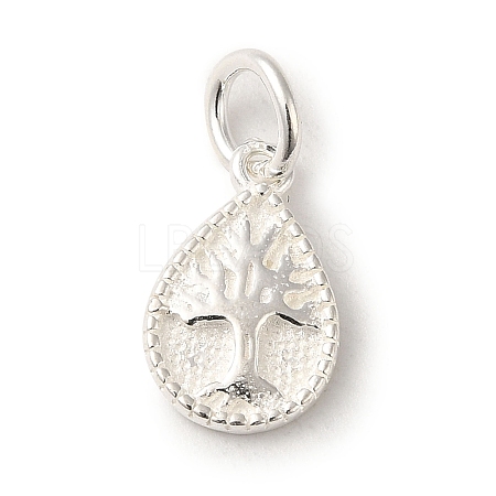 925 Sterling Silver Teardrop with Tree of Life Charms STER-K180-04S-1