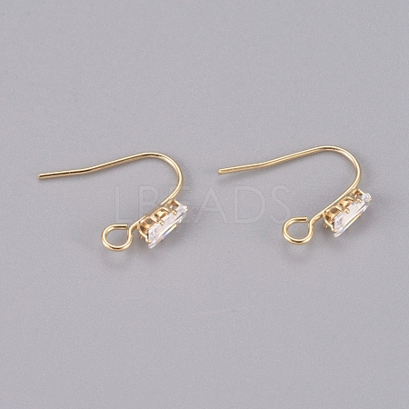 Brass Earring Hooks KK-L198-013G-1