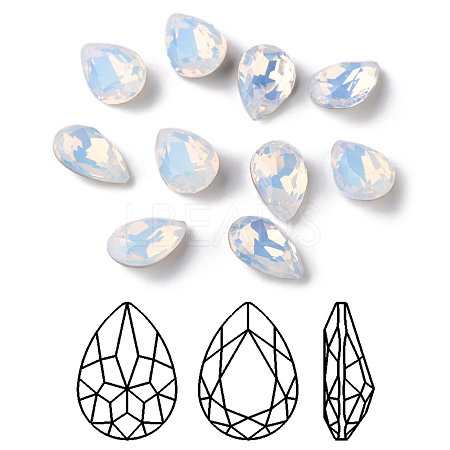 Faceted Teardrop K9 Glass Rhinestone Cabochons RGLA-I001-18x13mm-031-1