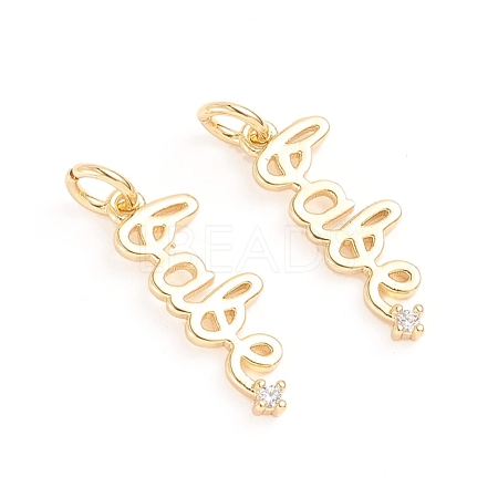 Brass Micro Pave Cubic Zirconia Pendants ZIRC-E164-28G-1