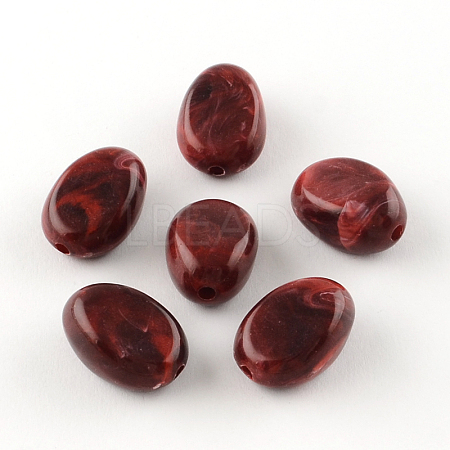 Oval Imitation Gemstone Acrylic Beads OACR-R052-05-1
