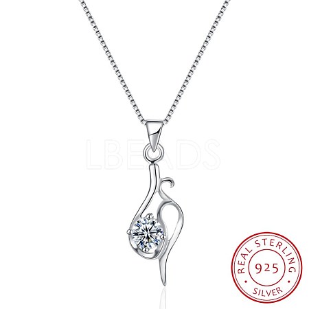 Trendy 925 Sterling Silver Pendant Necklaces NJEW-BB22397-1
