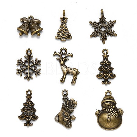 Christmas Mixed Style Tibetan Style Alloy Pendants TIBEP-F040-02AB-1