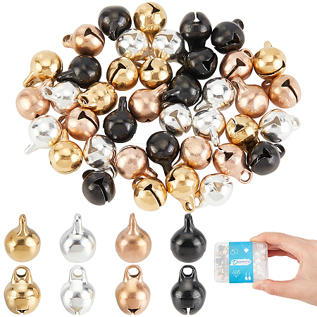 DICOSMETIC 40Pcs 4 Colors Ion Plating(IP) 304 Stainless Steel Bell Charms STAS-DC0009-35-1