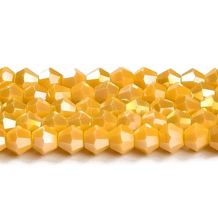 Opaque Solid Color Electroplate Glass Beads Strands X1-GLAA-F029-P4mm-A04-1