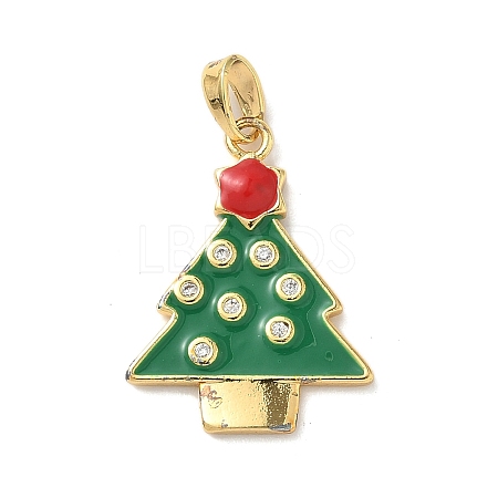 Christmas Brass Micro Pave Cubic Zirconia Pendants LS-KK-K305-07C-02-1