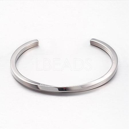 304 Stainless Steel Cuff Bangles BJEW-D434-05P-1