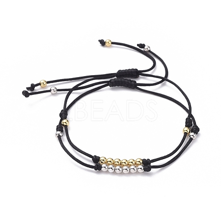 Adjustable Nylon Thread Braided Bead Bracelets BJEW-JB05045-01-1