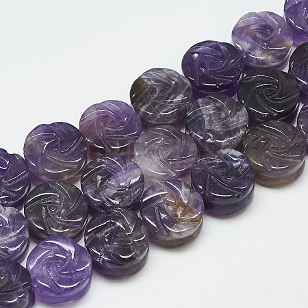 Carved Natural Amethyst Beads Strands G-T122-07A-1