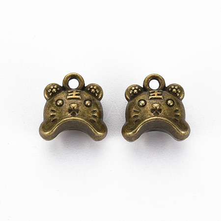 Tibetan Style Alloy Charms TIBEP-N010-013AB-RS-1