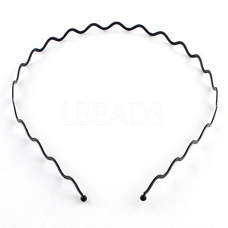 Hair Accessories Iron Wavy Hair Band Findings X-OHAR-Q043-08-1