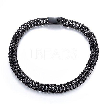 304 Stainless Steel Curb Chain Necklaces NJEW-H493-19B-1