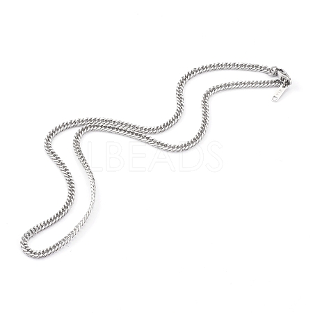 Non-Tarnish 304 Stainless Steel Diamond Cut Cuban Link Chain Necklaces NJEW-JN03368-01-1