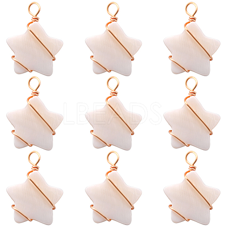30Pcs Natural Freshwater Shell Pendants FIND-BBC0002-65-1