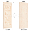 Natural Solid Wood Carved Onlay Applique Craft WOOD-FH0001-11-5