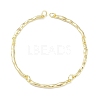 Brass Textured Bar Link Chain Bracelet Making KK-U020-04G-1