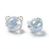 UV Plating Rainbow Iridescent Acrylic Beads OACR-H015-11-2