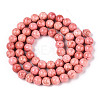 Dyed Synthetic Fossil Beads Strands G-T139-6mm-66D-3
