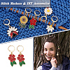 Alloy Enamel Flower & Ladybug Charm Locking Stitch Markers HJEW-PH01712-4