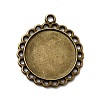Tibetan Style Pendant Cabochon Settings TIBE-21668-AB-NR-1